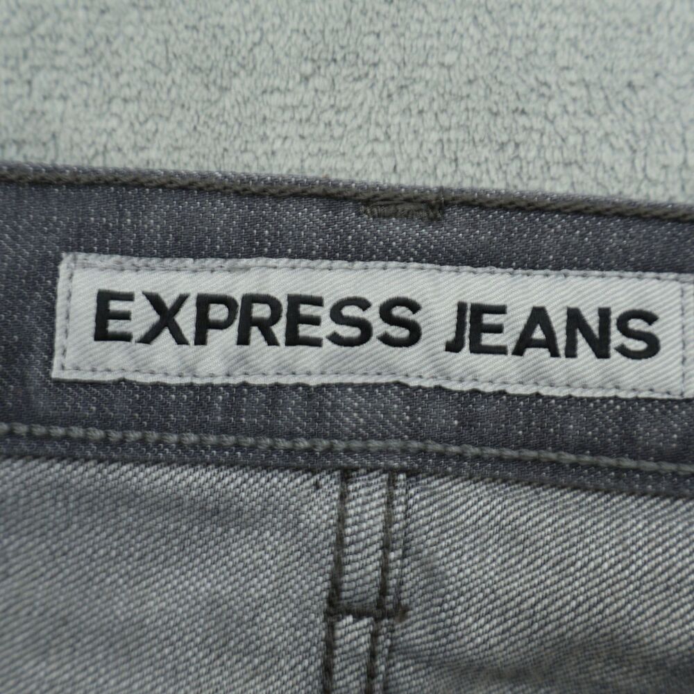 Express Jeans Mens 38x32 Gray Bootcut Kingston Classic Fit Denim Stone Wash - Picture 8 of 16